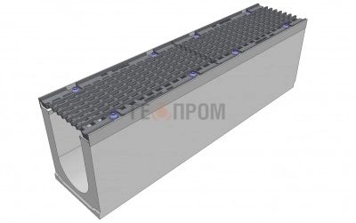 лоток водоотводный бетонный super dn150 h=275 с решеткой чугунной вч (комплект) кл. d400
