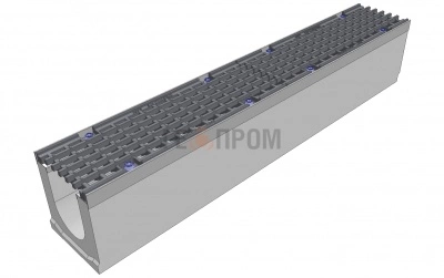 лоток водоотводный бетонный super dn100 h=165 с решеткой чугунной вч (комплект) кл. c250
